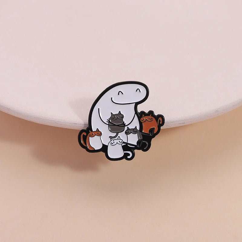 Funny Cartoon Characters Flork Enamel Pins No Me Ofrezcan Pan Simple Figure Brooches Lapel  Badge Jewelry Gifts for Friends