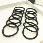 10/50pcs 4mm Mix Color Black No Damage Elastics Hair Ties Bands Leagues Pony Tails Holders for Men Women Girls and Boys Bulk