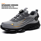 Indestructible Steel Toe Work Shoes for Men Women Rotating Button Safety Shoes Lightweight Construction Work Safety Shoes