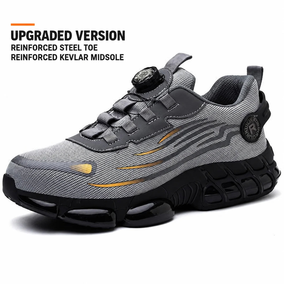 Indestructible Steel Toe Work Shoes for Men Women Rotating Button Safety Shoes Lightweight Construction Work Safety Shoes