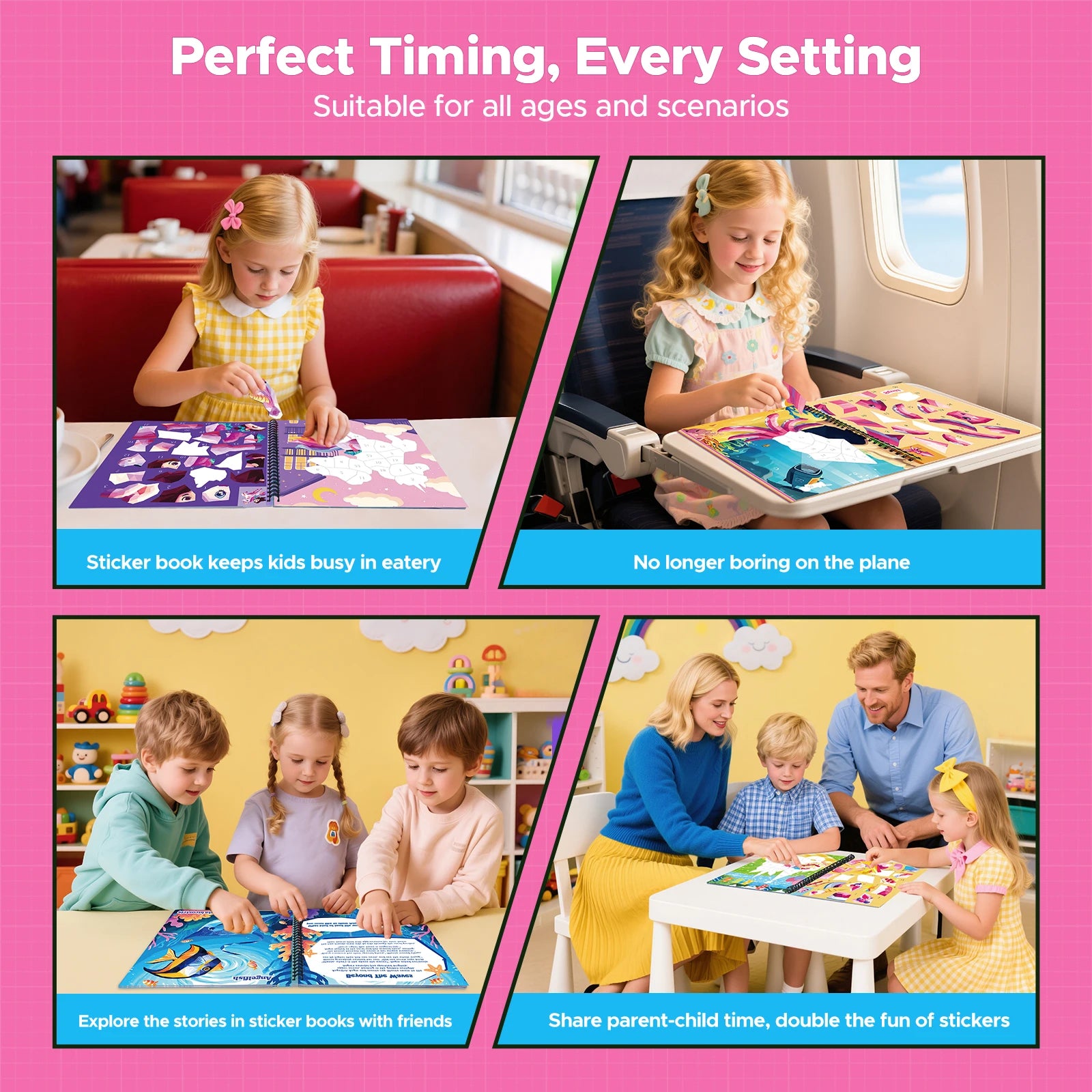 1/2PCS CutteeyFyry Sticker Book By Number Unicorn Stickers Paint Book For Kids Paint by Number Sticker Book Keep Kids Busy
