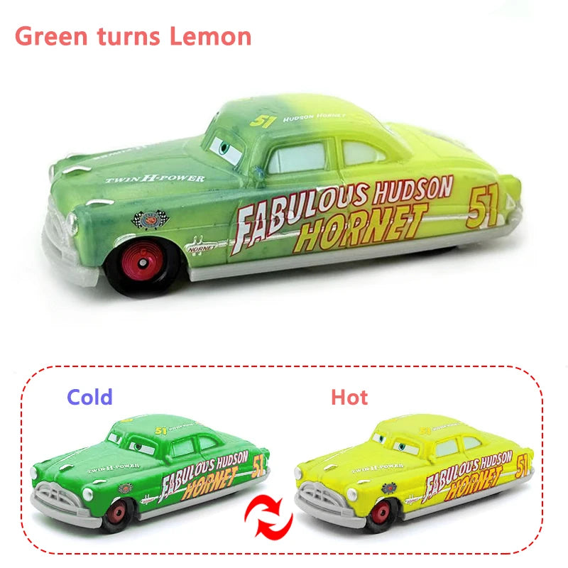 Pixar Cars Color Changing Toy Car Anime Figures Lightning McQueen Doc Hudson Metal Die Casting Model Children's Birthday Gifts