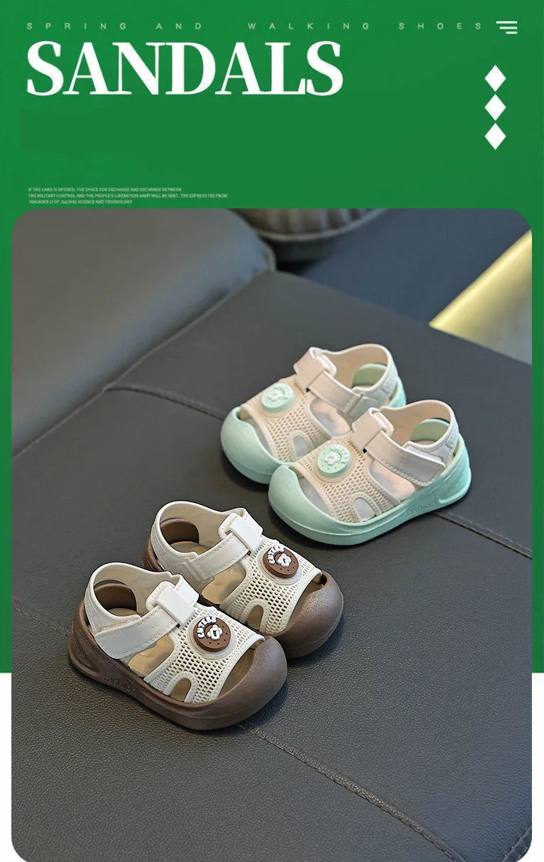 Baby First Walker Sandals Closed Toe Summer Shoes for Toddlers