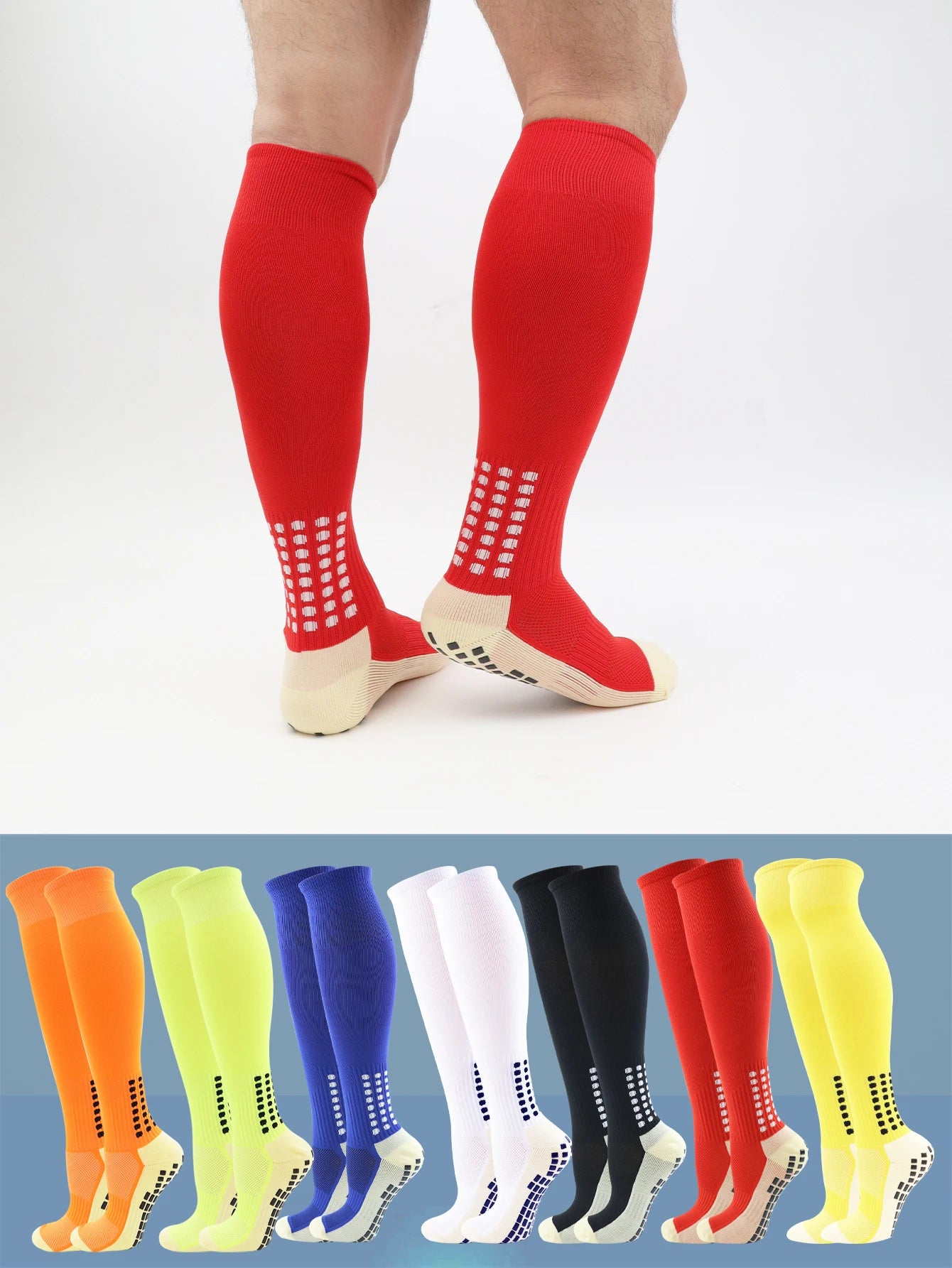 New Long Football Socks Silicone Suction Cup Grip Anti Slip Soccer Socks Sports Men Women Baseball Rugby Socks
