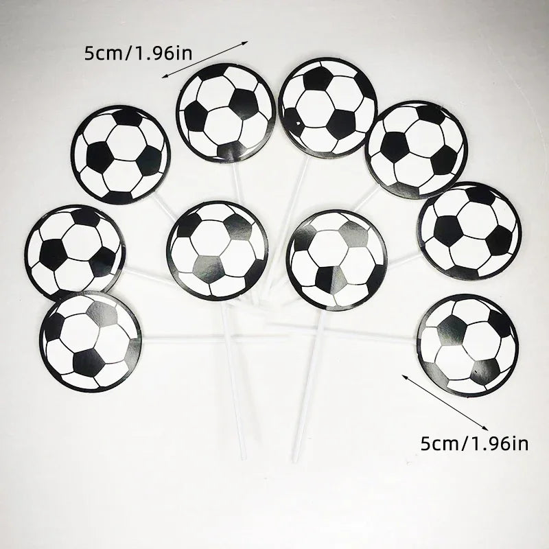 Football Boy Cake Topper Soccer Player Doll Decor for Birthday Party Sports Theme Childrens Celebration Supplies Cupcake Decor