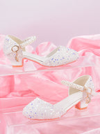 Girls Princess Party Heels Shiny Star Dress Shoes for Kids