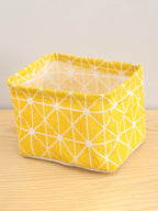 Random Cotton Hemp Storage Basket with Handheld Printed Tabletop, Miscellaneous Sorting Cabinet, Small Clothing, Fabric Storage