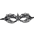 Black Lace Masquerade Eye Mask Hollow Out Venetian Mask Adjustable Ribbon Tie Halloween Carnival Party Cosplay Costume Accessory