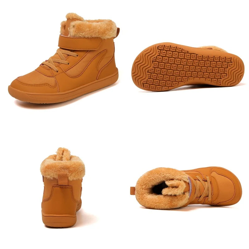 Kids Wide Toe Barefoot Snow Boots Warm Winter Minimalist Shoes