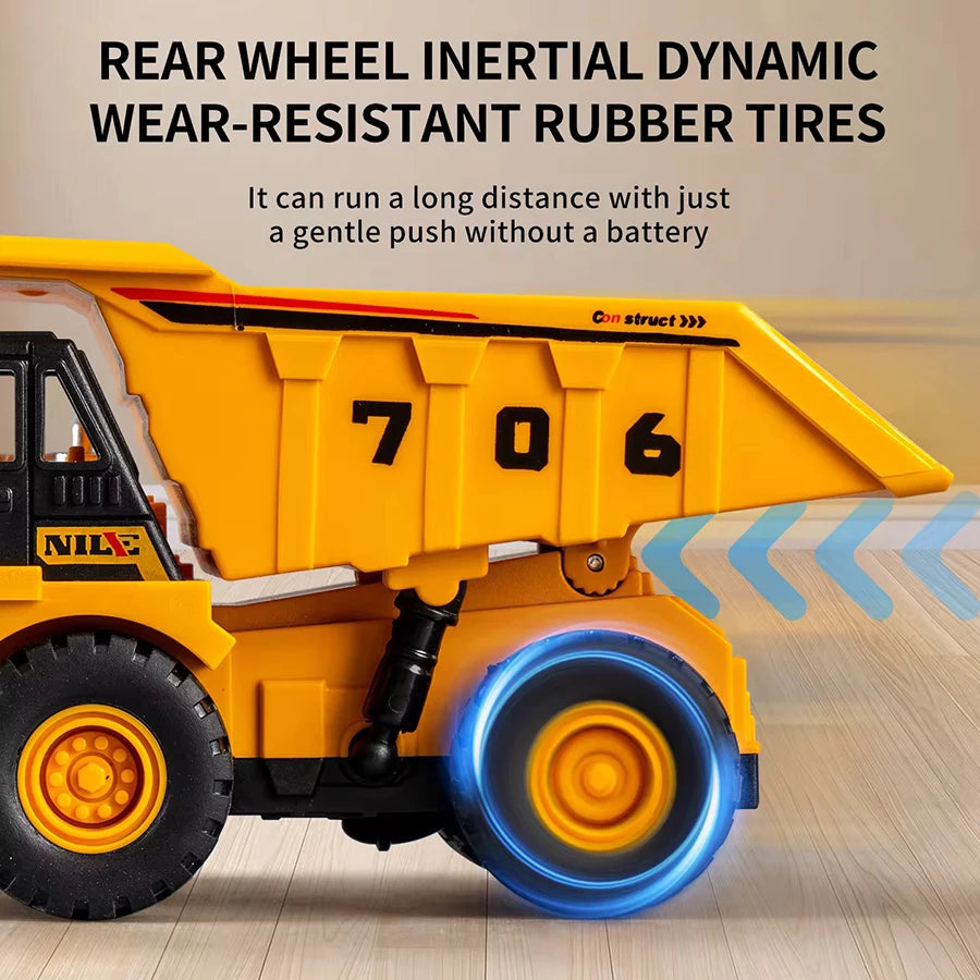 1pcs Mini Children Inertia Car Toy Simulation Mining Engineering Car Toy Model Creative  Games Pull Back Car Mining Car Boy Gift