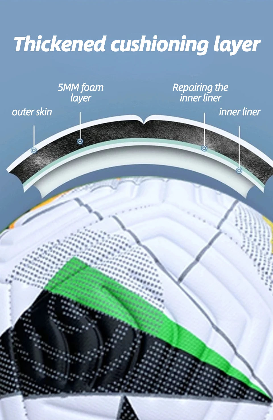 Soccer Ball Size 5 with Pump, Waterproof PU Leather - Professional Training & Official Match Ball, for Outdoor & Indoor Games