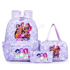 3Pcs/Set KPop Demon Hunter School Bags Girls Teens Rumi Mira Zoey Youth School Backpack Travel School Students Laptop Backpack
