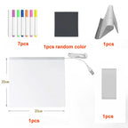 Light Up Acrylic Message Board Rewritable DIY Children's Glowing Drawing Board Message Lamp With 7 Colorful Pens