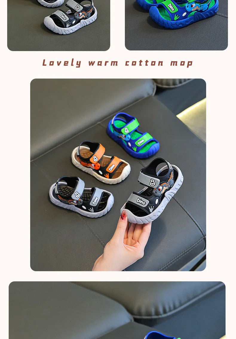 Kids Sport Sandals Breathable Velcro Shoes for Children
