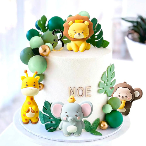 24PCS Jungle Baby Shower Cake Decoration Safari Cake Toppers