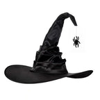 Halloween Folds Witch Wizard Black Hat Party Cosplay Costume Headgear Devil Cap Props Women Costume Accessory for Cosplay Party