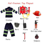Halloween Kids Firefighter Uniform Children Sam Fireman Role Work Clothing Suit Boy Kids Cosplay Costume Party Costume Gift