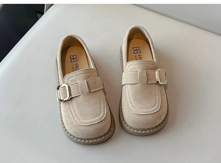 Girls Flats Spring Fall Shallow Lazy Loafers Shoes for Kids Girl Comfortable Soft Suede Sneaker Casual School Shoes Child I02111