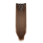 WIGSIN 24Inch Synthetic 7Pcs/set Long Straight Hair Extension 16Clips Hairstyle Black Blonde Hairpiece for Women