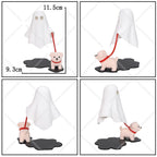 Cute Ghost LED Night Light with Dog Figure - Spooky Desk Lamp, Halloween Decor, Warm Light for Bedroom