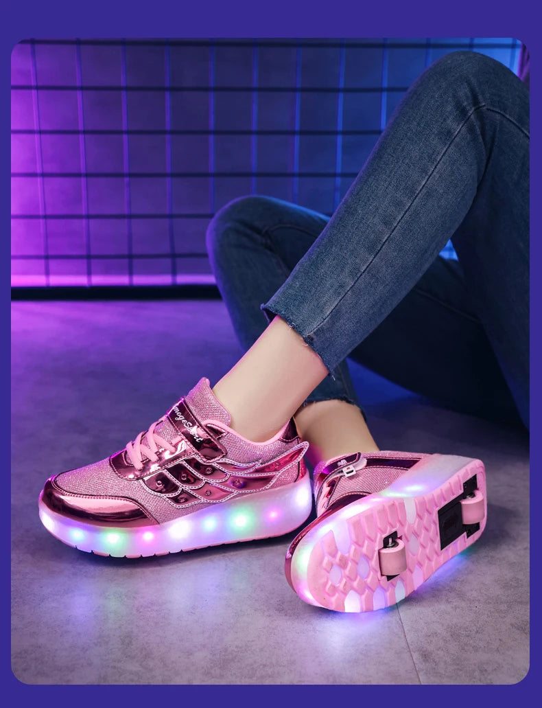 Sneakers Roller Shoes Dual-Use Skates for Kids and Adults