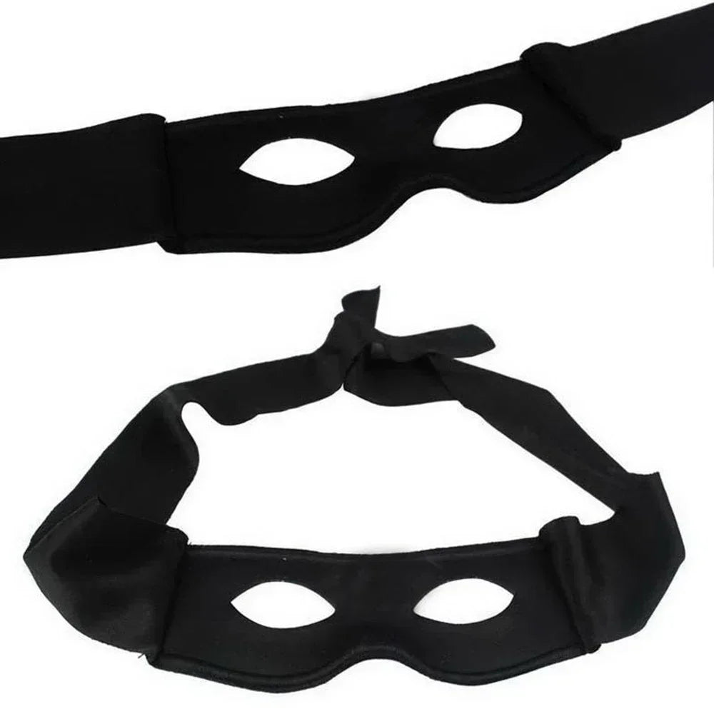 Halloween Masquerade Half Mask Bandit Ninja Lone Ranger Costume Black Eye Mask Exquisite Halloween Cosplay Costume Party Prop