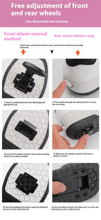 Girls Retractable Roller Shoes Breathable Walking Sneakers