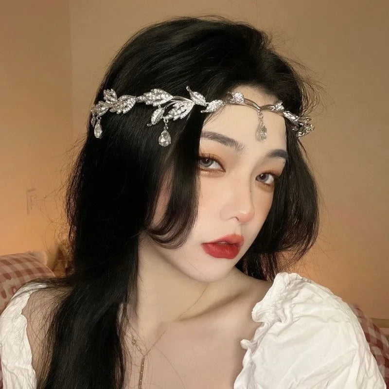 Handmade Crystal Headbands for Women Crown Bridal Party Elf Hair Accessories Wedding Tiara Jewelry Hair Hoop Tiara Accessories