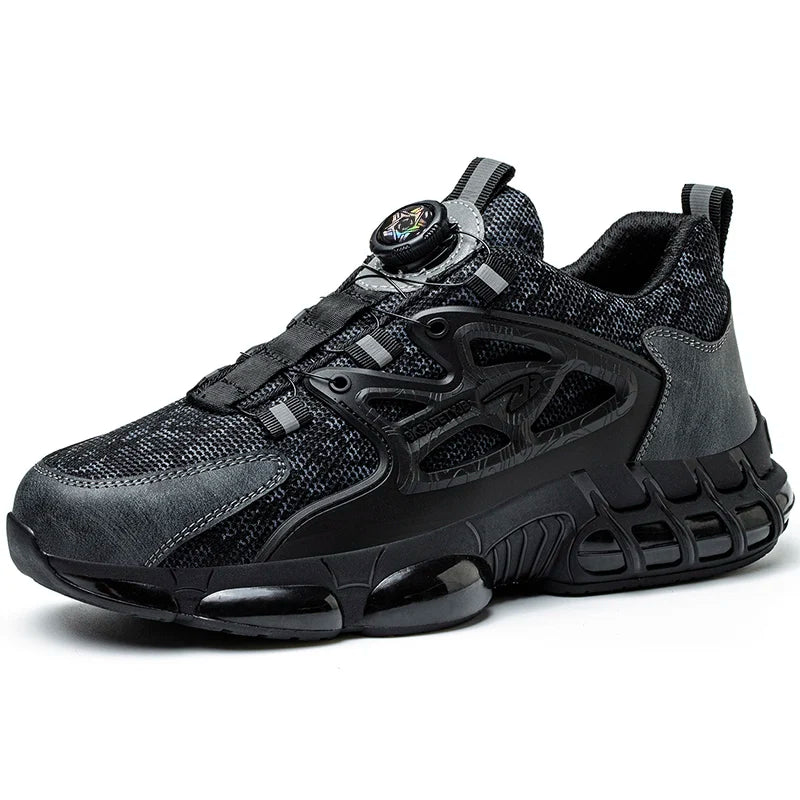 Indestructible Steel Toe Work Shoes for Men Women Rotating Button Safety Shoes Lightweight Construction Work Safety Shoes