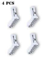 4 Pairs Men's Athletic SocK Soccer Socks Sports Grip Sock Anti-slip Basketball Socks Spot Rubber Non-Slip Soft Cotton Soccer Sox