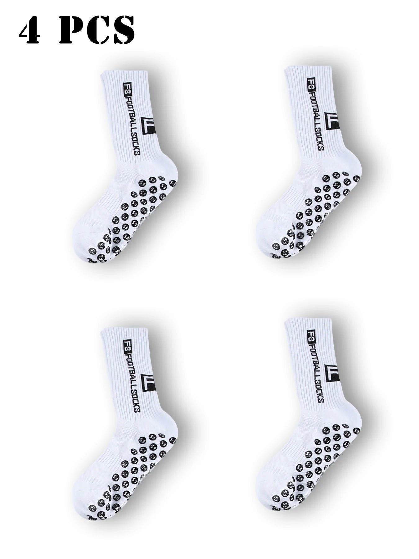 4 Pairs Men's Athletic SocK Soccer Socks Sports Grip Sock Anti-slip Basketball Socks Spot Rubber Non-Slip Soft Cotton Soccer Sox