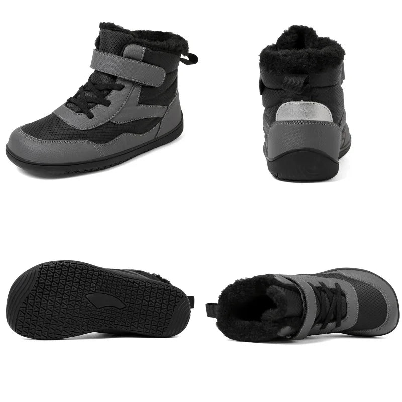Kids Wide Toe Barefoot Snow Boots Warm Winter Minimalist Shoes