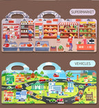 Reusable Sticker Book for Kids Vehicles Truck Multi-Theme Bubble Sticker Jelly Stickers Educational Learning Toys for Children