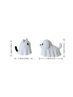 2 pieces - Ghost Cat and Ghost Dog holiday statue decorations, made of plastic, Halloween gifts, funny birthday presents, desktop decorative ornaments, party favor fillers
