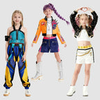 Anime-Inspired Halloween Cosplay Costume Set for Girls – K-Pop Stage Performance Outfit with Accessories