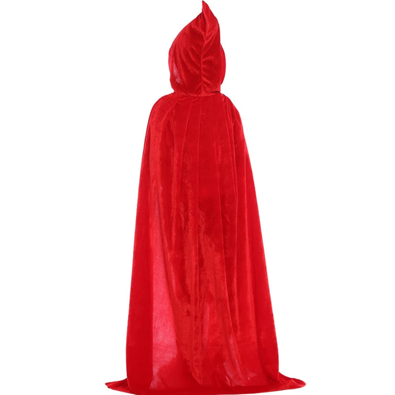 Halloween Adult Kids Witch Cloak Cape Hooded Cosplay Costume Death Cloak Carnival Party Halloween Long Cape 8 Colors