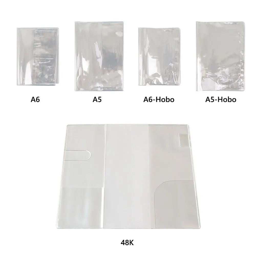 PVC Durable A5/A6 Notebook Protective Sleeve PVC Waterproof Book Cover Transparent Binder Protective Cover Diary