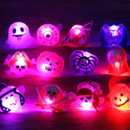 5/10/20PCS Glowing Halloween Pumpkin Ghost Bracelet Rings Night Decor Halloween Party Favor Festival Carnival Gifts Bag Fillers