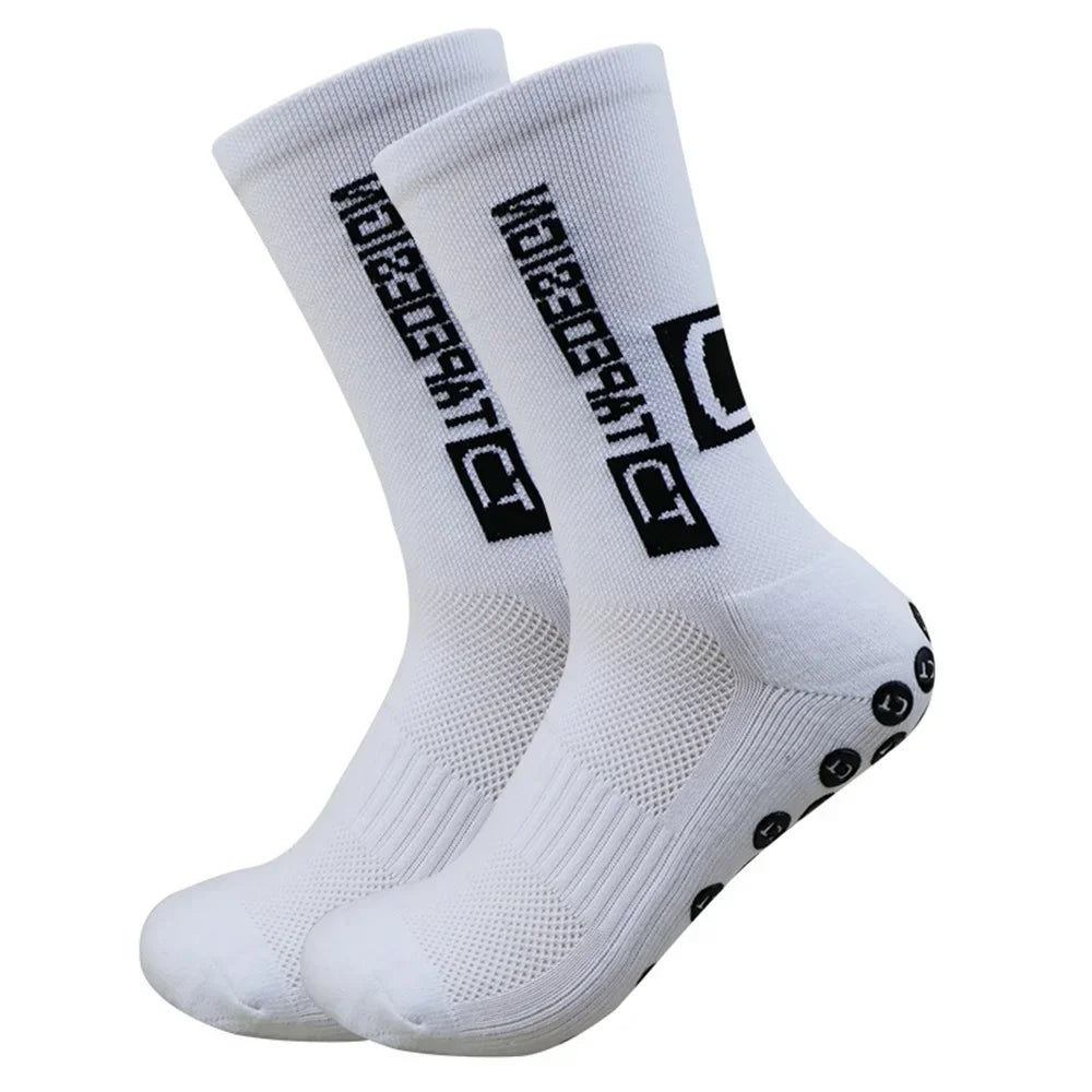 1 Pair Non Slip Soccer Socks Men Non Skid Grip Football Basketball Sport Cycling Socks 2025 New