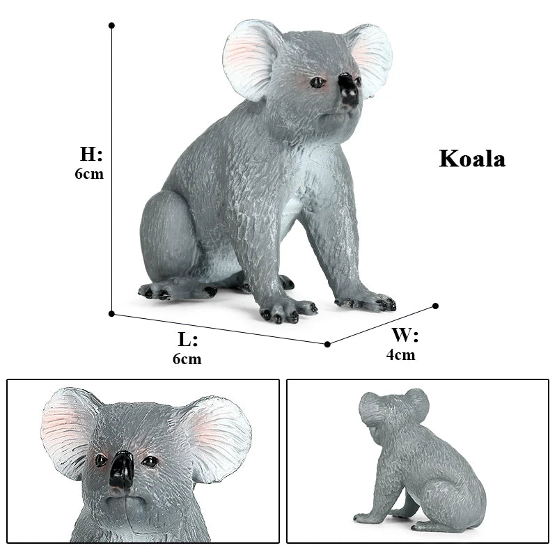 Oenux Classic Australian Wild Animals Kangaroos Koala Platypus Tasmanian Devil Echidna Cassowary Model Figurine Toy Kid Gift