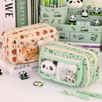 Multi Functional Capybara/Panda Pen Bag Large Capacity Nine-Layer Pencil Case Dirt-proof Stationery Bag School Office
