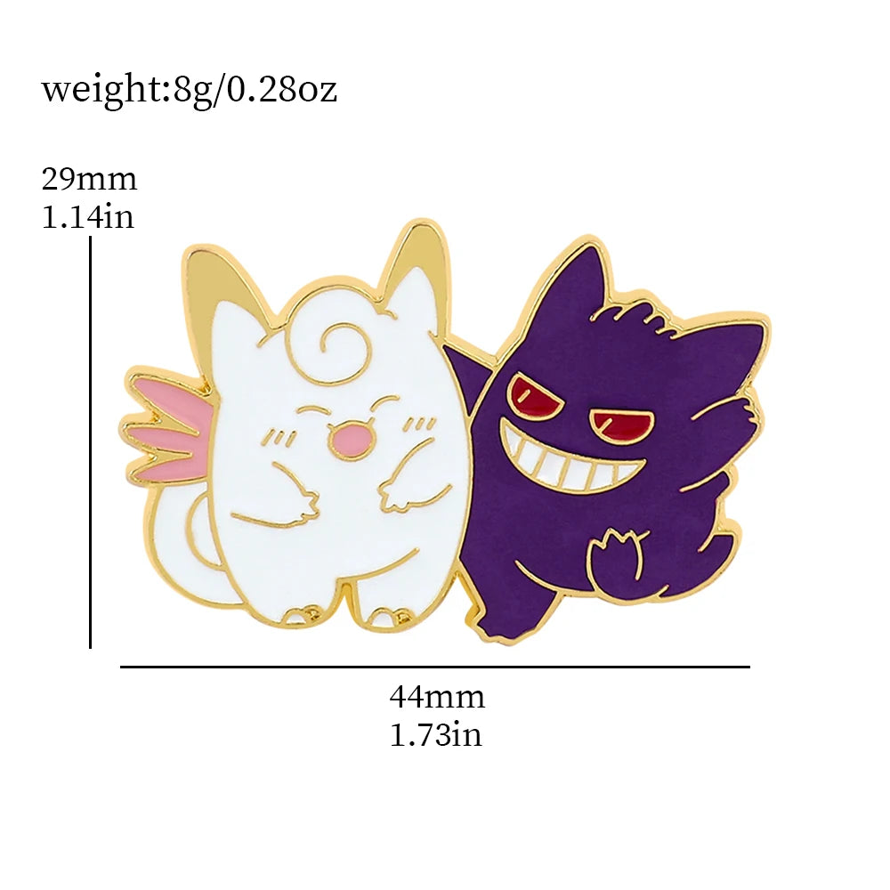 Gengar Cartoon Brooches Anime Enamel Lapel Pins for Backpack Accessories Fans Collection Brooches Jewelry Gift