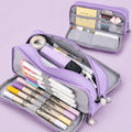 Large-Capacity Three-Layer Oxford Cloth Pencil Case with Versatile Functions, Suitable for Both Student and Office Scenarios.