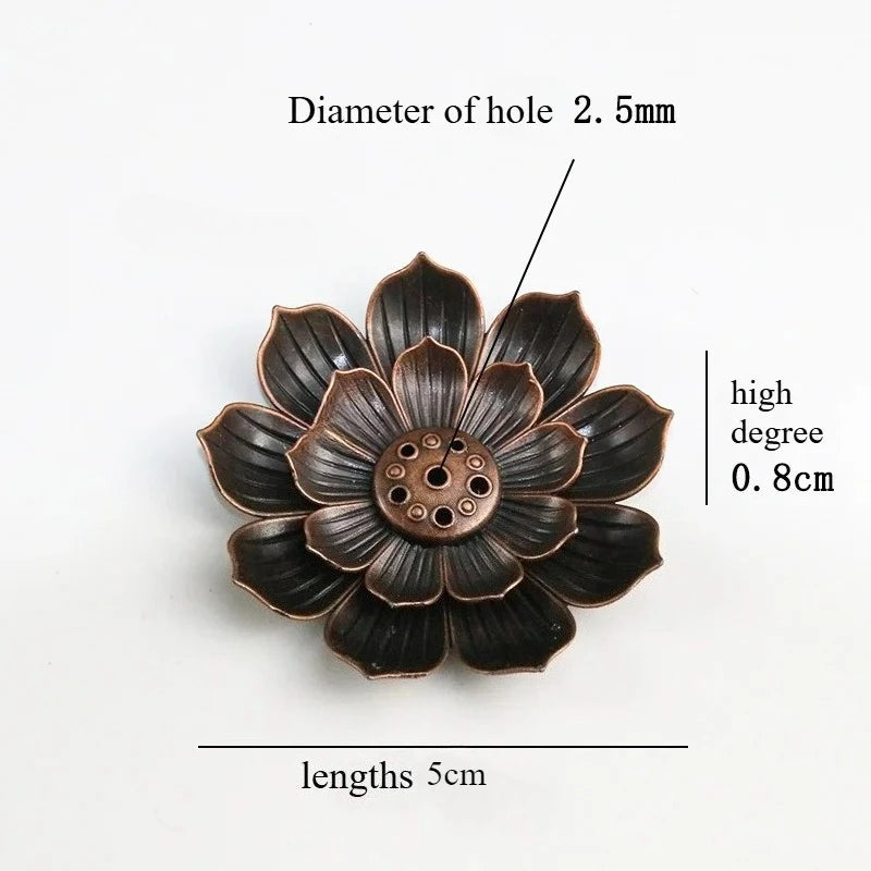 New 1PC Alloy Incense Burner Stick Holder Plate Buddhism Lotus Censer Bronze Nasturtium Incense Burner