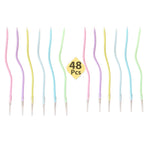 6/12/48pcs/1case Birthday Candles Spiral Cake Candles  Long Thin Cake Candles For Wedding Party And Cake Decoration