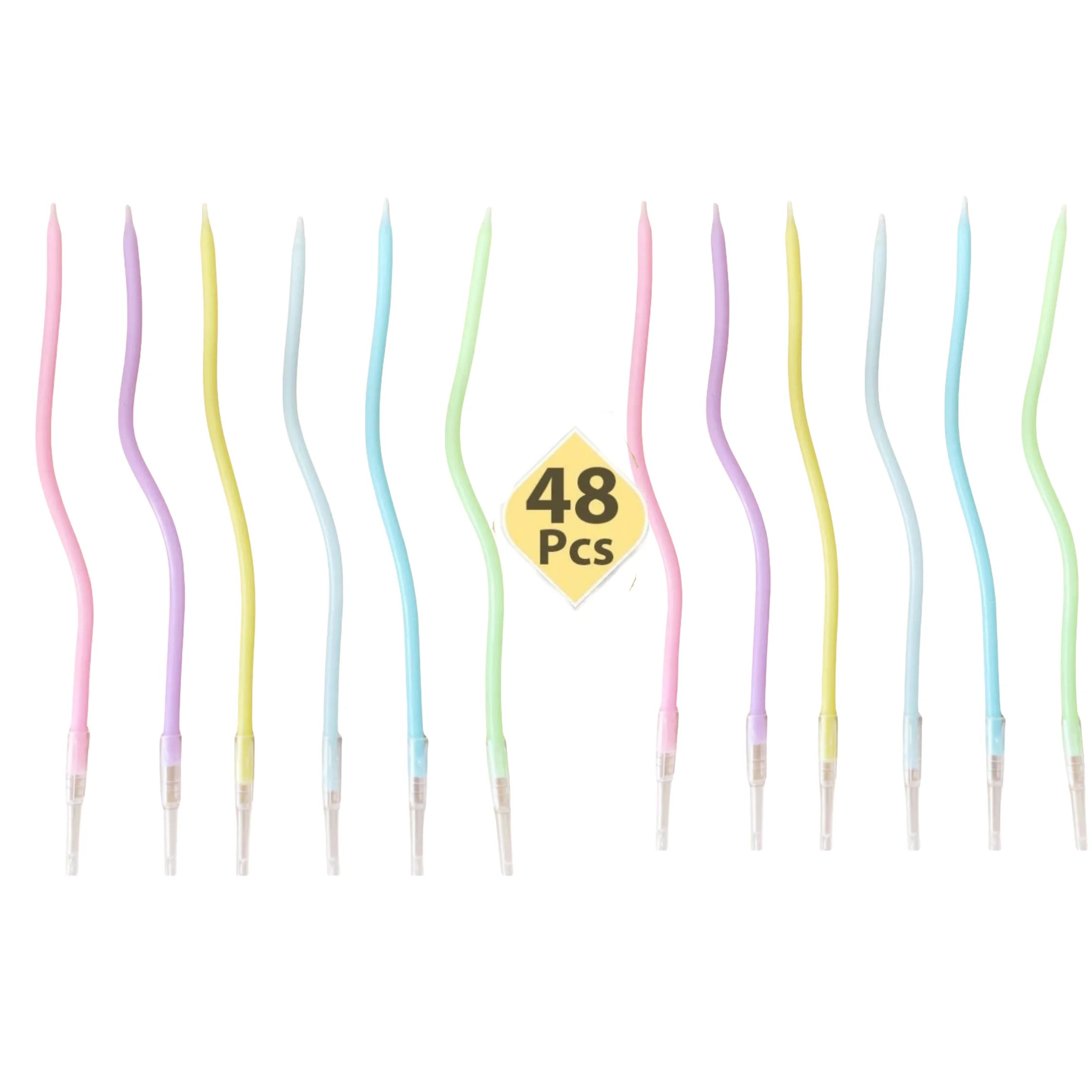 6/12/48pcs/1case Birthday Candles Spiral Cake Candles  Long Thin Cake Candles For Wedding Party And Cake Decoration