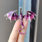 Fashion Enamel Dragon Brooches For Men Women Rhinestone Flying Dragon Clothes Suit Party Office Brooch Pins Jewelry Accessories