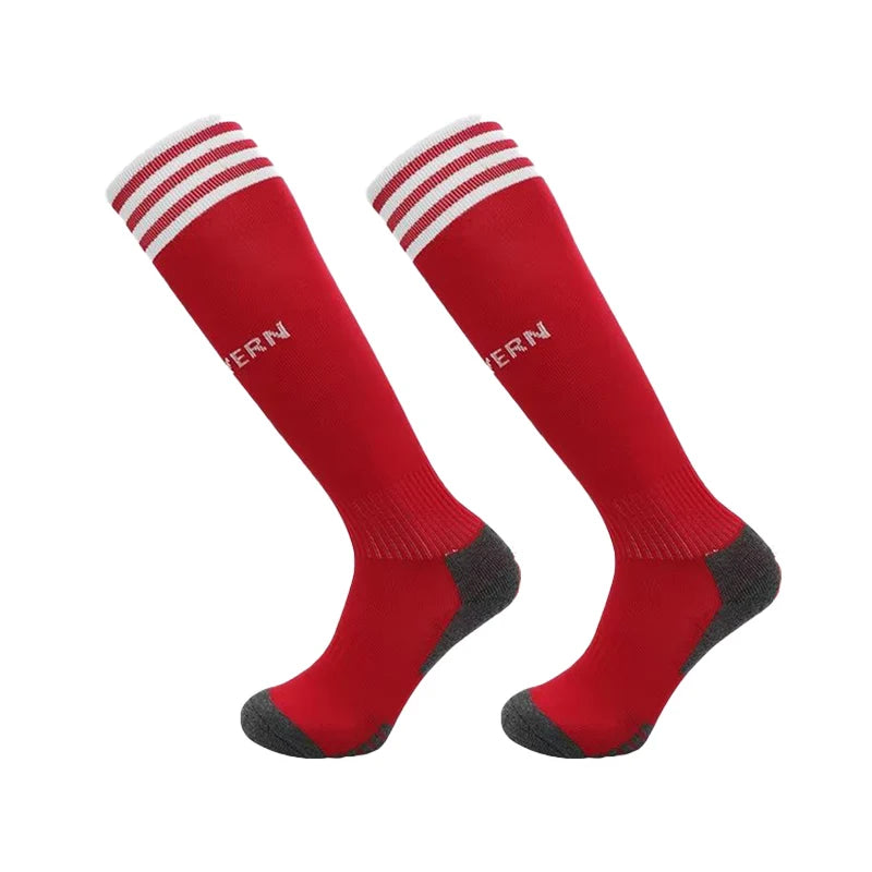 23-24 Season European Football Club Styles Children Adults Soccer Socks Boys Kid's Long Knee High Towel Bottom Sports Sock