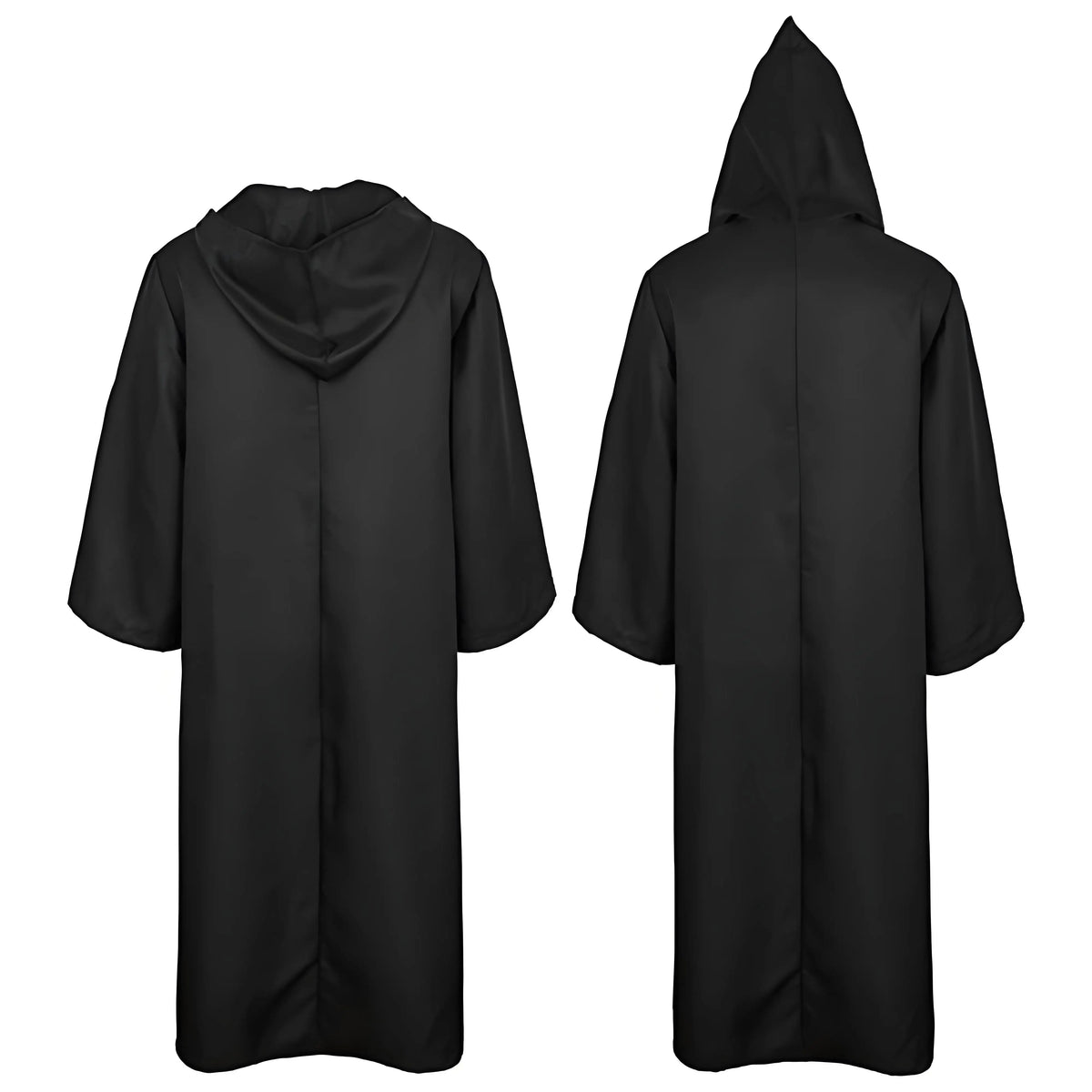 Masquerad Cloak Soft Unisex Hooded Black Robe Witch Long Cape Cosplay Costume Prop Party Performance Supplies Holiday Decoration