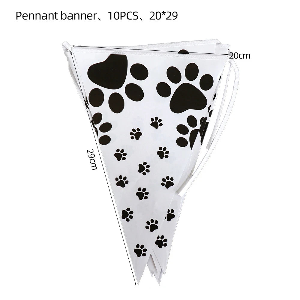 New Paw Patrol Banner Kids Birthday Bunting Pennant Baby Shower Wedding Garland Flag Party Outdoor Garden Decoration Supplies